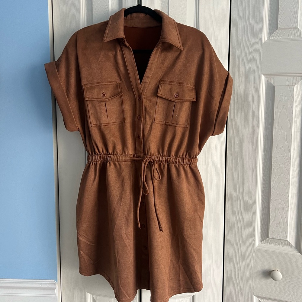 Lulus Brown Suede Dress